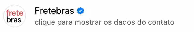 A imagem mostra o telefone verificado da Fretebras.
